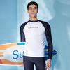 Li Ning Schwimmserie Buchstaben Rundhals-Pullover Langarm Badeanzug Herren Badeanzug Schwarz Standard-Weiß ASLT085-2