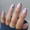 Press-On Nagels Met Koeienprint Design Nep Vrouwen Korte Lengte Herbruikbare Nagel Tips