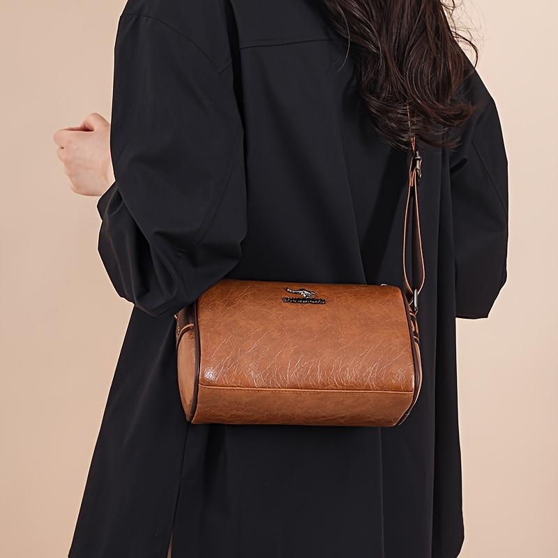 Women's shoulder bag retro wide shoulder strap messenger bag