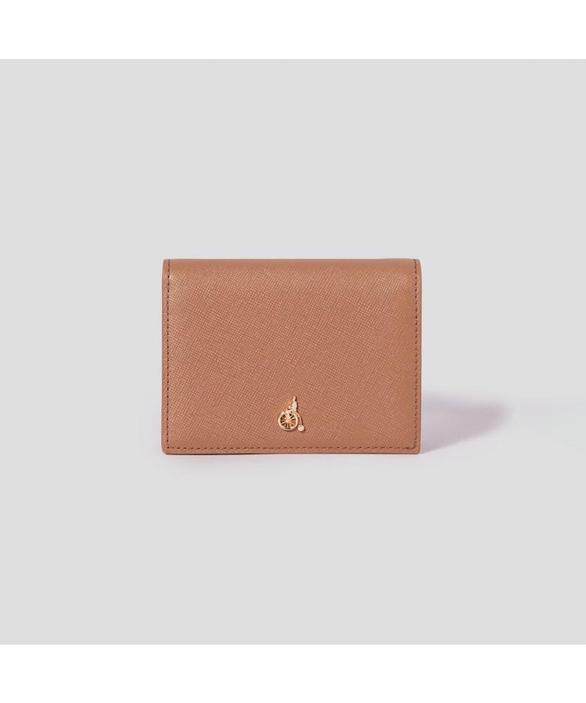 Beanpole Accessory Lucy Saffiano 2-Fold Business Card Holder - Brick