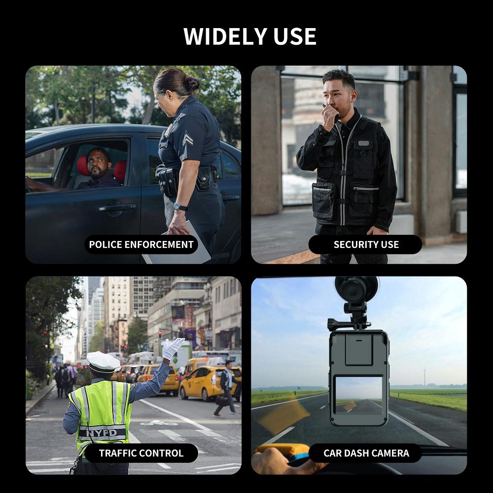 4K Wearable Body Camera, WiFi Action Camera, Night Vision, Waterproof, 2.0-inch IPS Touchscreen