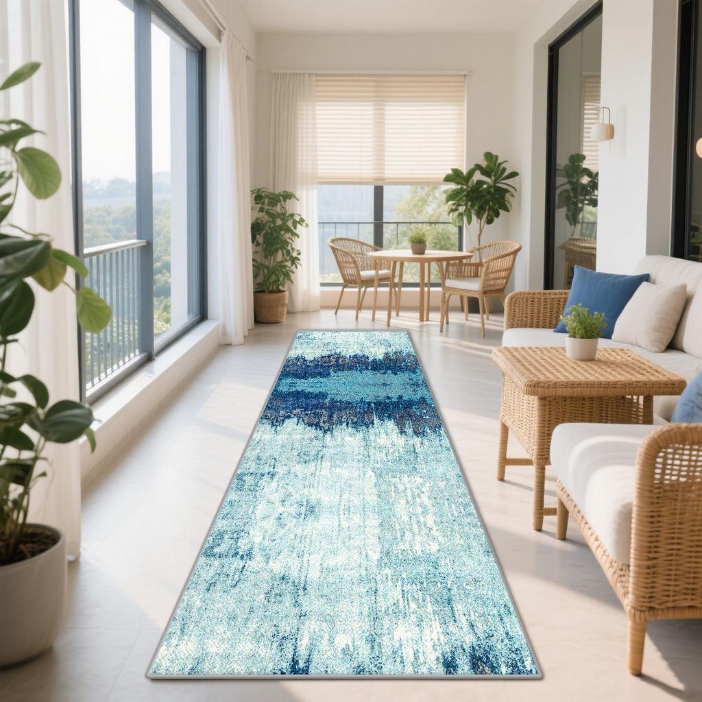 Nordic Abstract Easy Clean Balcony Aisle Carpet Decoration Home Antiskid Long Corridor Runner Rug Living Room Lint-free Foot Mat