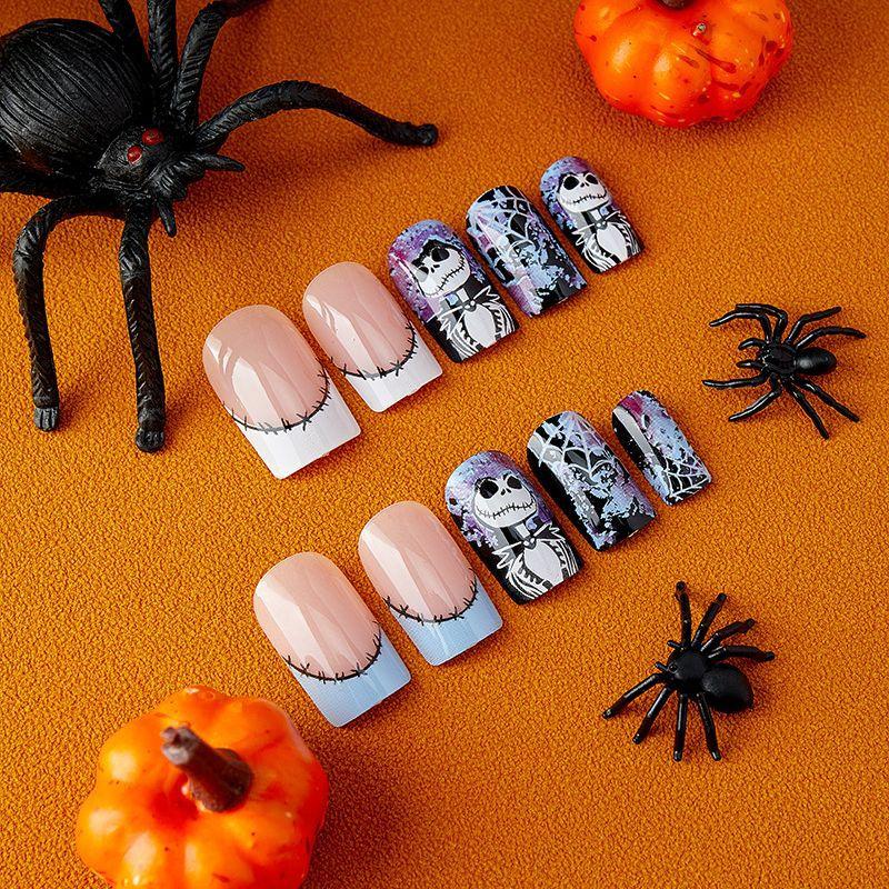 European și american amuzant Halloween Pata Nail Art Pânză de păianjen Fantome Atmosferă misterioasă de festival Purtarea produselor pentru unghii Lot mixt