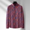 Dibinze Men's Plus Size Floral Long Sleeve Casual Shirt