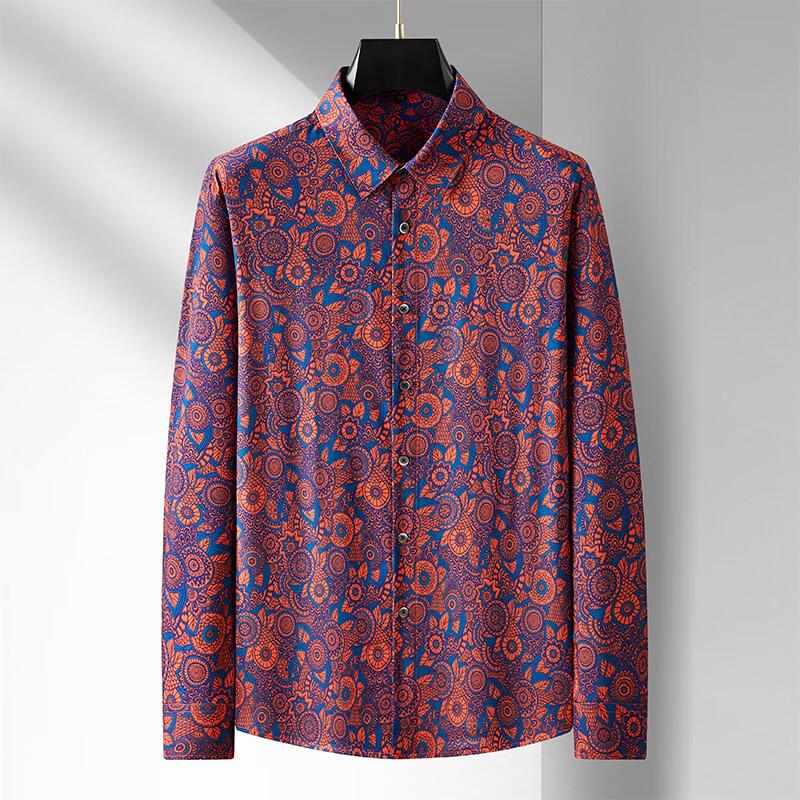 

Dibinze Men s Plus Size Floral Long Sleeve Casual Shirt 5XL