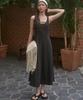 SIGREAT U-Neck Flare Long Dress_Black