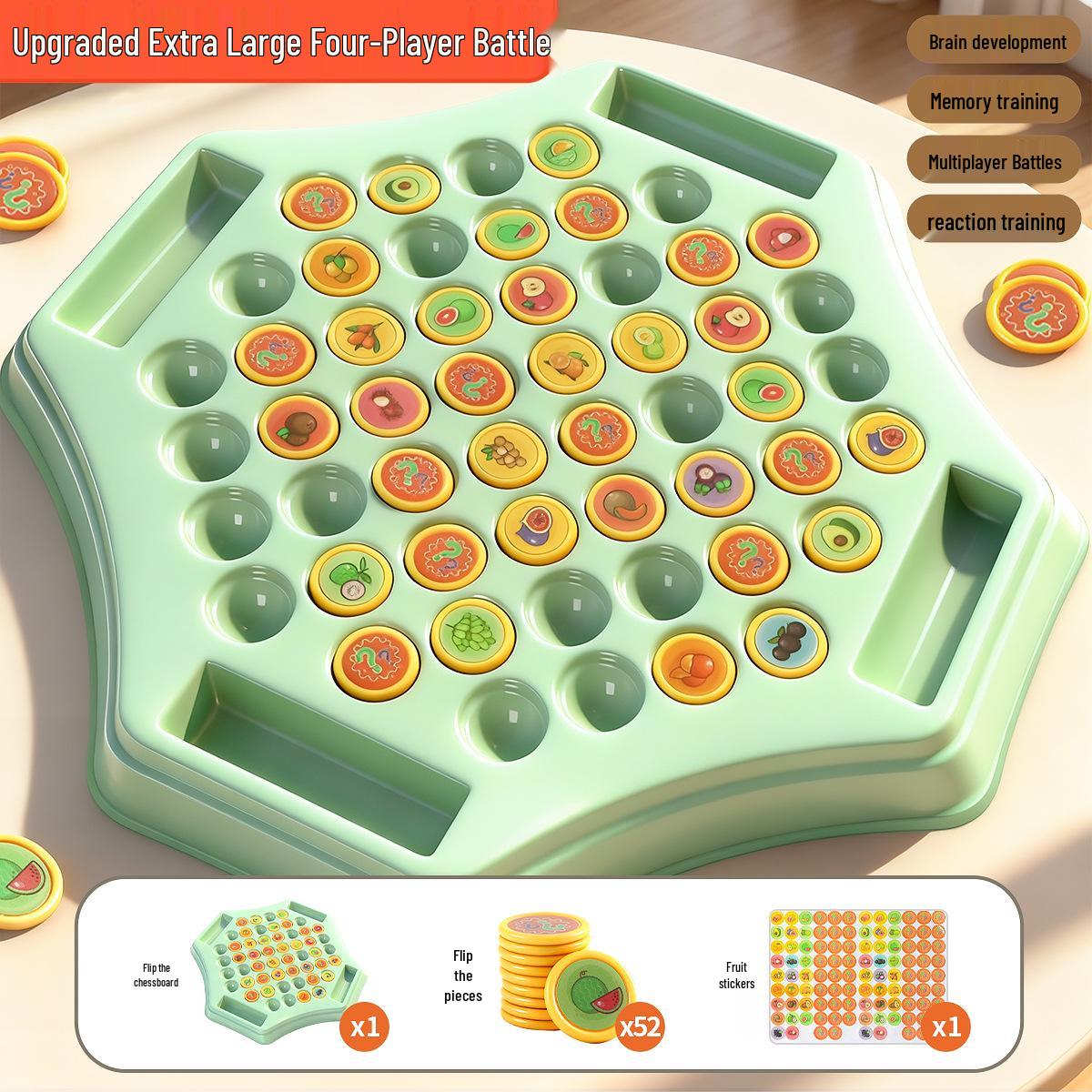 Kids  Flip Chess Memory Game: Two-Player Brain Teaser for Focus & Early Learning