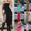 2024 Spring/Summer European-American Trend One-Shoulder Tube Top Slim Fit Irregular Dress for Women