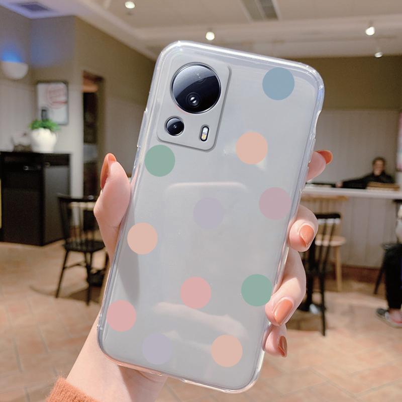 Clear Case For Xiaomi 13 Lite Shockproof Cover Cartoon Cute Cat Soft Silicone Fundas For Xiaomi 13T 14T 15T Pro Transparent Bags