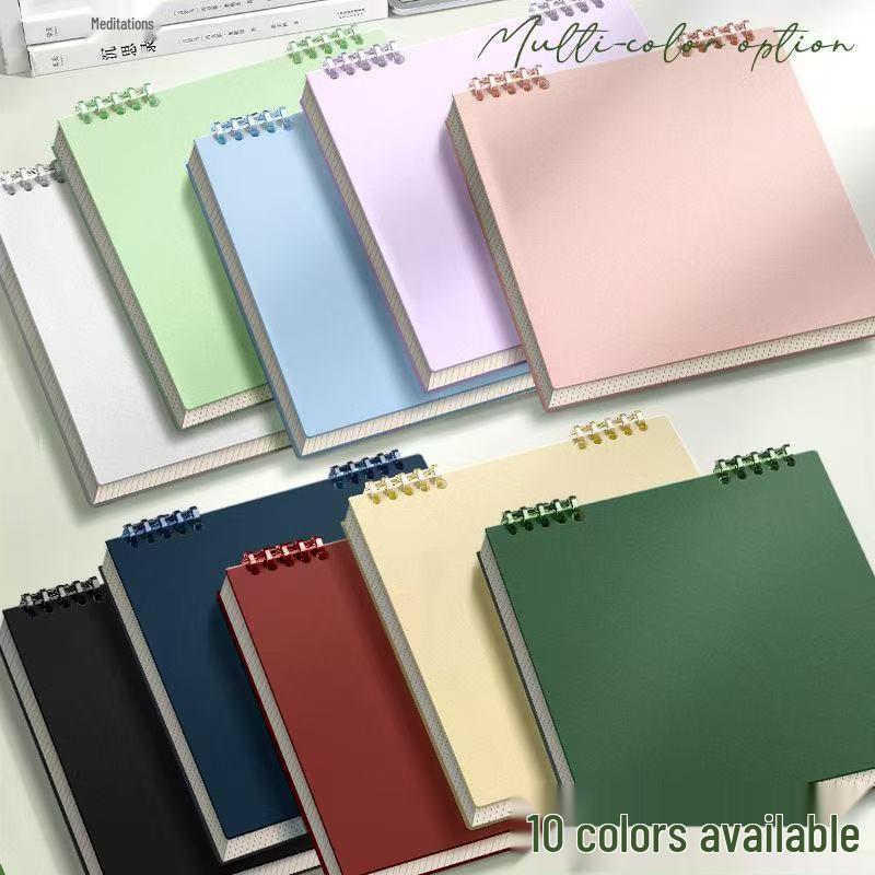 Retro Square Grid Flip-Open Loose-Leaf Student Notepad