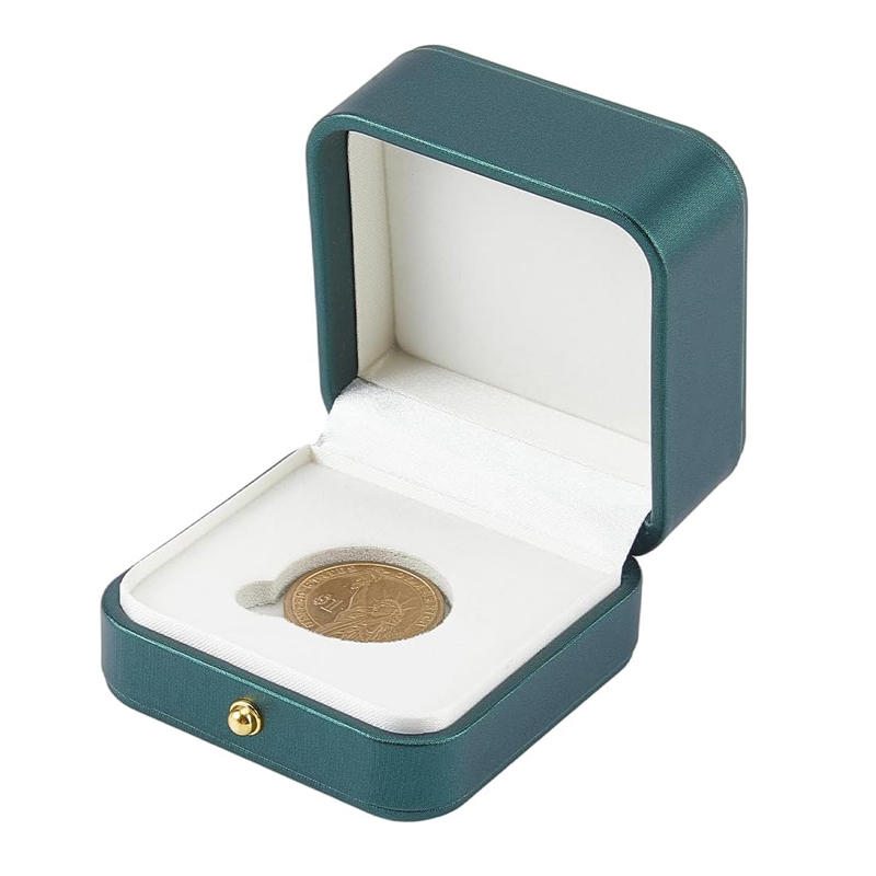 45mm Groove Commemorative Coin Storage Box Coin Presentation Display Box Holder Square Imitation Leather Coin Storage Boxes