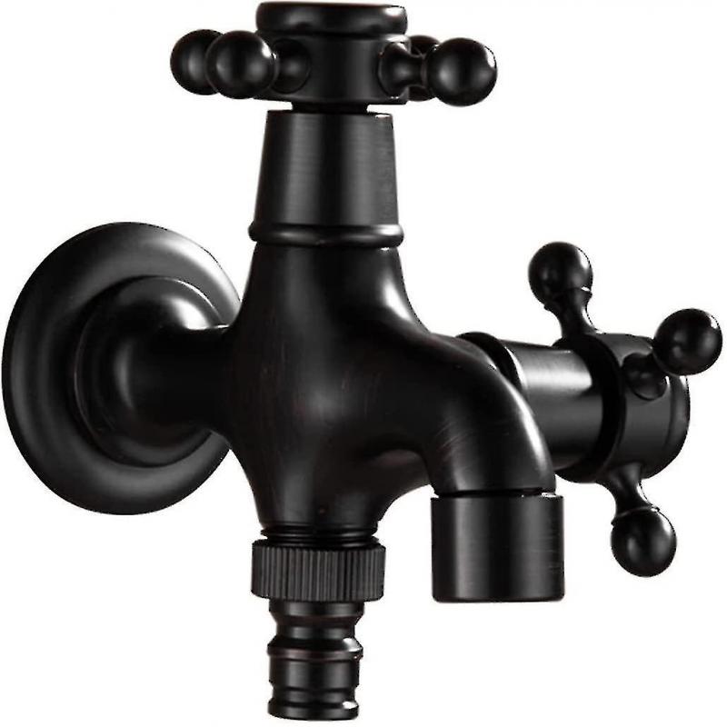 Werten Sie Ihren Außenbereich mit einem modernen schwarzen Bronze-Einhand-Kaltwasserhahn auf - Gartenwand-Wasserhahn für Co