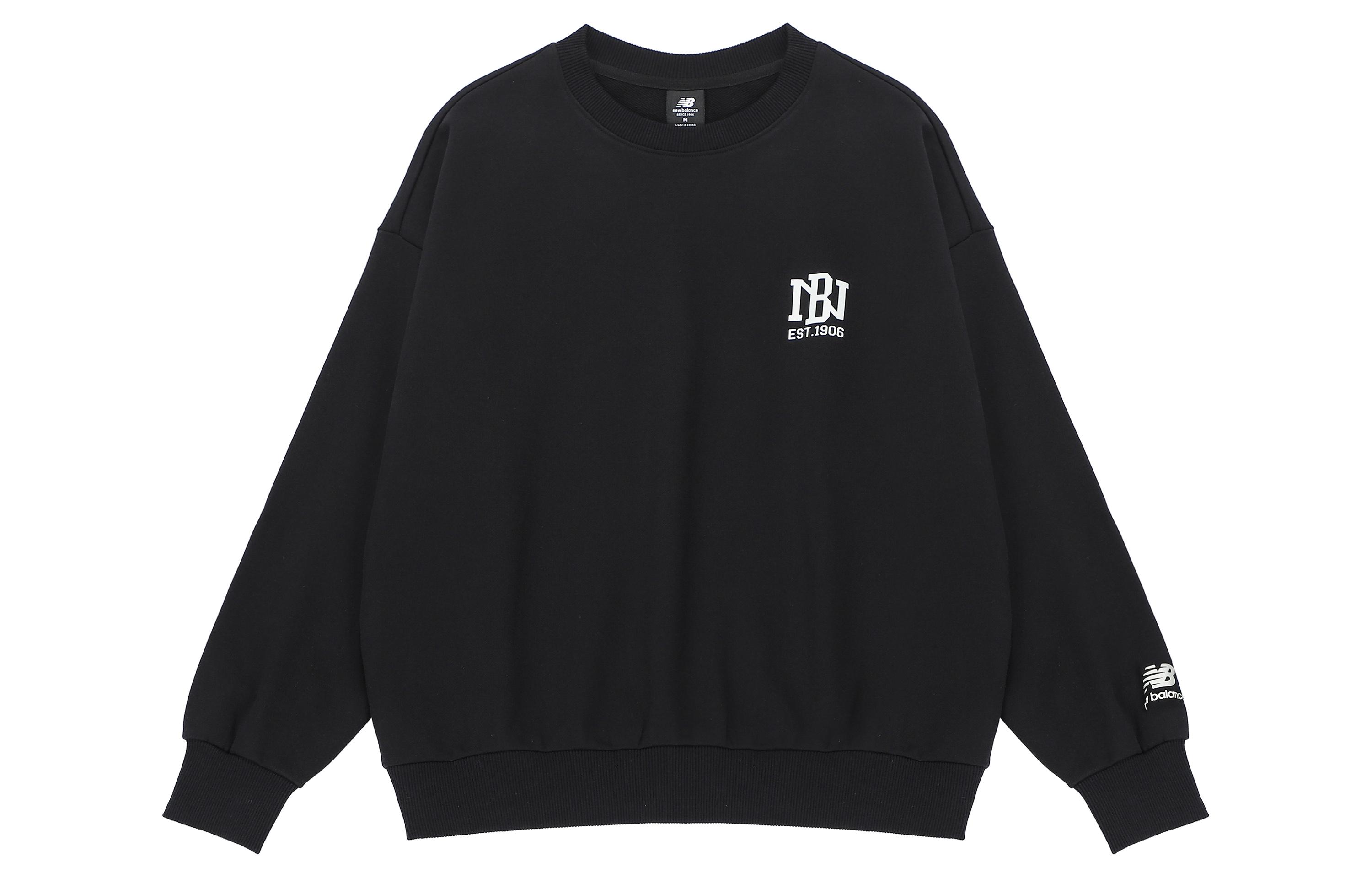 New Balance Sweatshirts Men s Black Crew Neck Moderate Regular AMT23330-BK XL