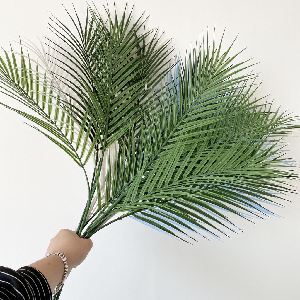 Artificial Plastic Palm Leaves Three Pronged Greenery Wedding Props Photography
