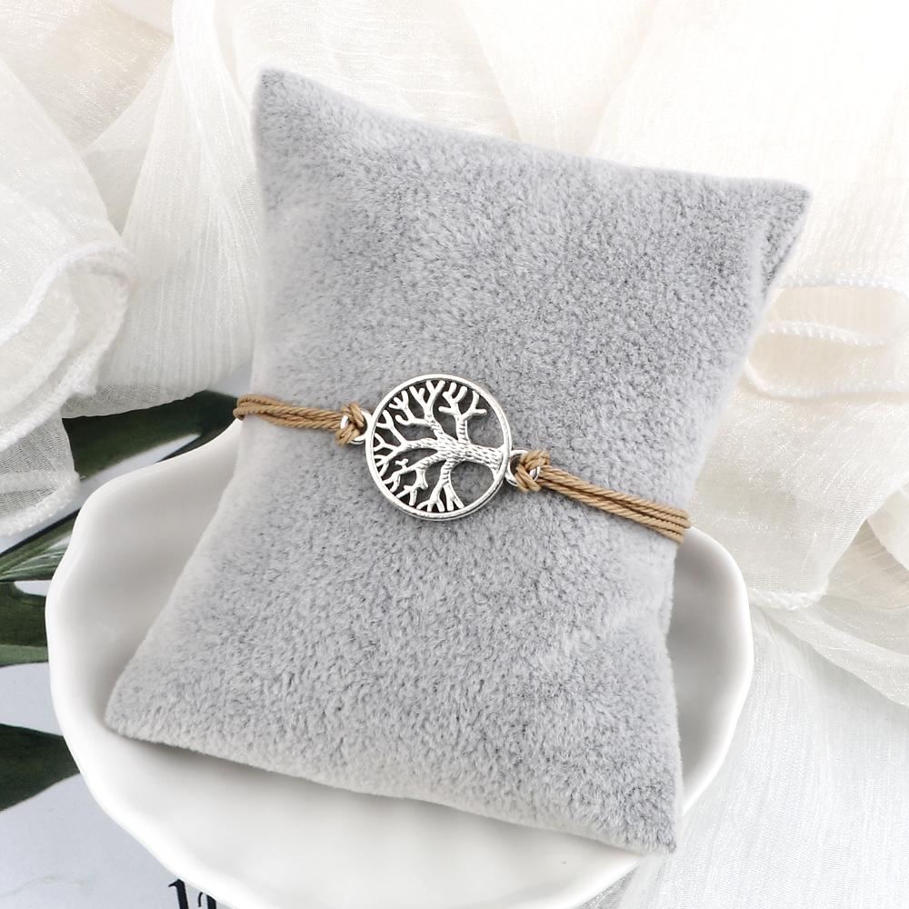 26Colors Wax Thread Braided Bracelets Charm Silver- Tree of Life String Bracelet Adjustable Bangles Friendship Gift Jewelry