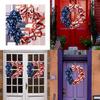 Stunning Polyester Independence Day Wreath Featuring Rustic Burlap Design 40cm