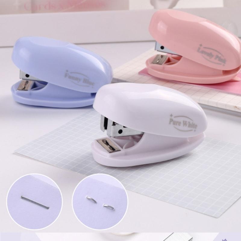 Small Stapler Colorful Paper Binding Stapler Machine Fashion Stapler Stationery School Office Binding Paper Stapler