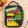 Sunny and Melon Lunch Bag  Outdoor Picnic Lunch Box For Child  Fun Graphic Thermal Tote Handbags Portable Zipper Cooler Bag