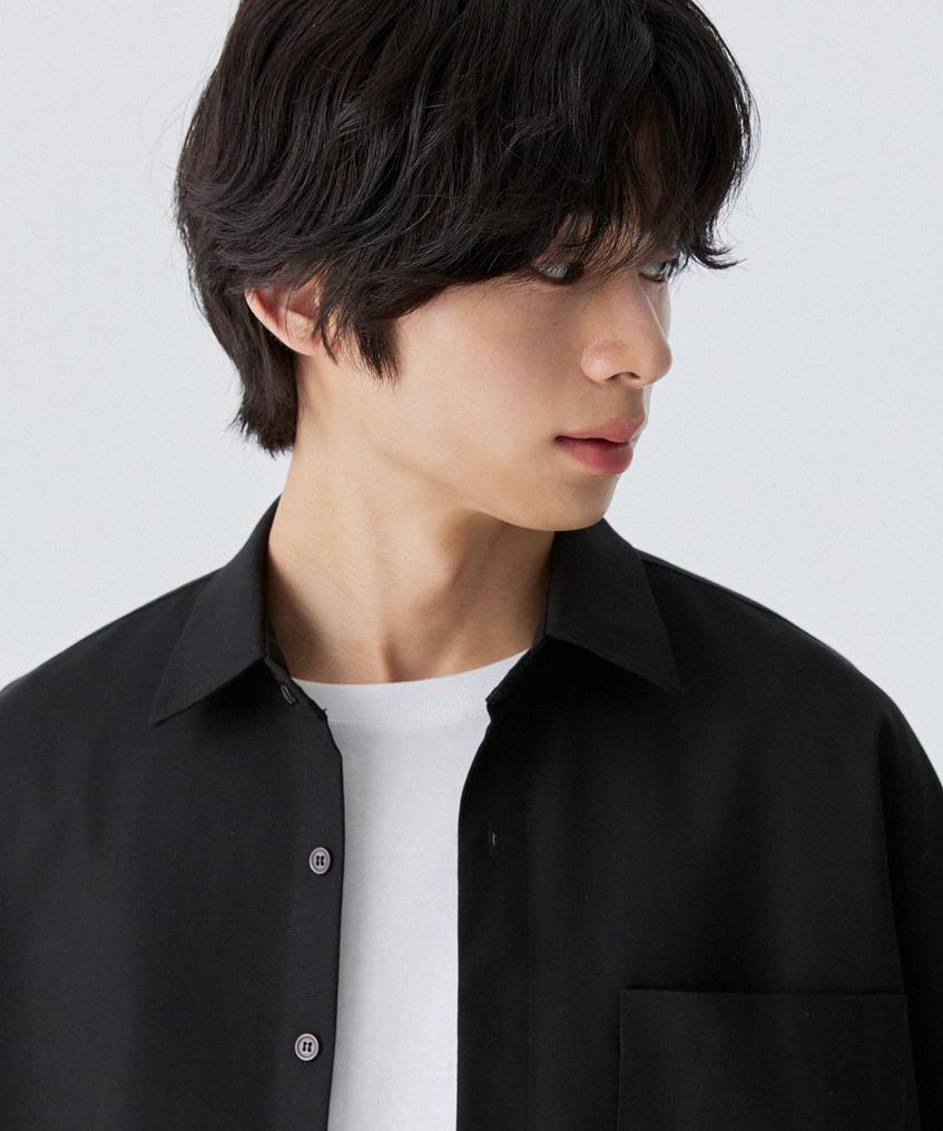 STENDS [M~4Xl] All Day Linen Oversized Short Sleeve Shirt_Black