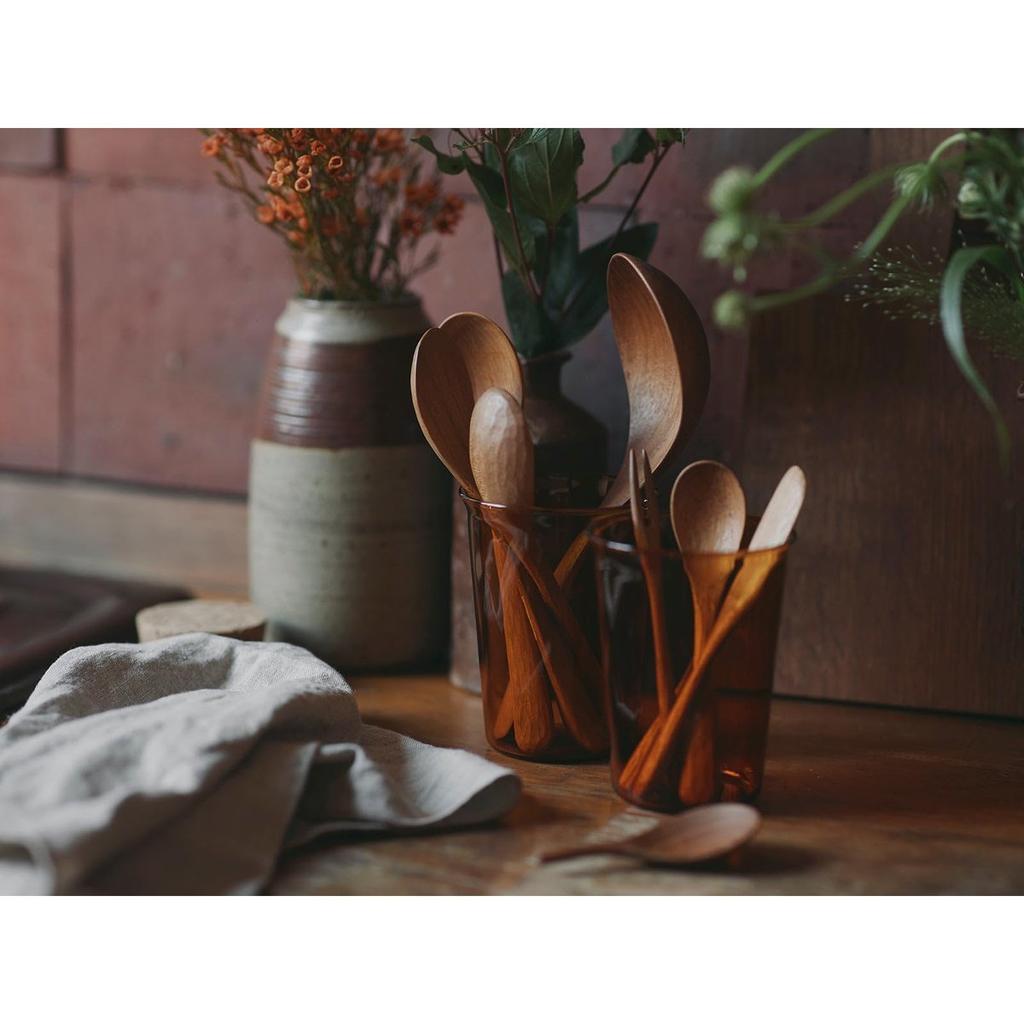 KINTO BAUM Wooden Tea Scoop Natural Teak Wood Small Spoon for Tea and Spices