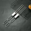 Heat Resistance Stainless Steel Double-Ended BBQ Fork Semi-automatic Design Reusable Barbecue Supply