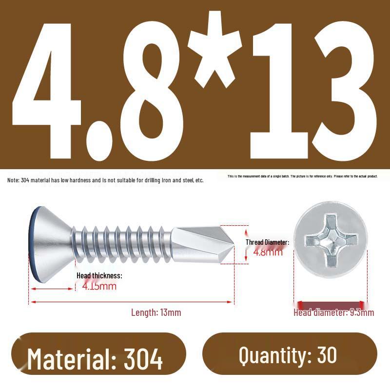 Phillips Flat Head Blue Zinc Plated Stainless Steel Self-Drilling & Self-Tapping Screws M3.9-M5.5