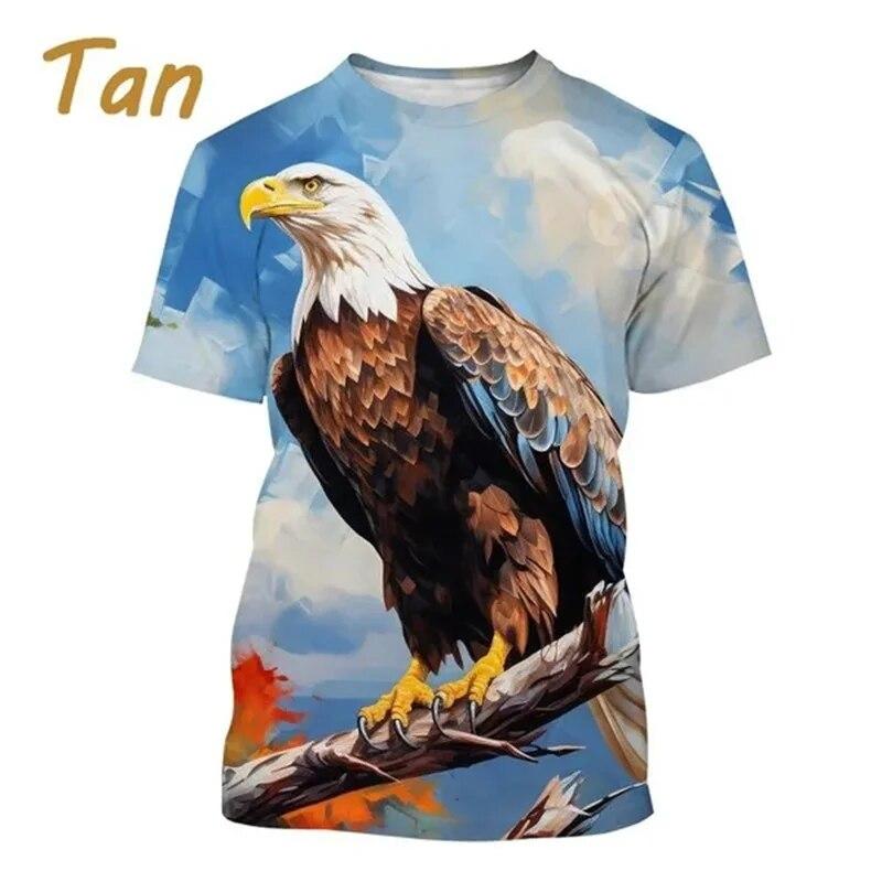 Eagle 3d Printed T-shirt Men's And Women's Fashion Casual Funny Personality Animal Print T-shirt Top Streetwear Loose Tops Tees