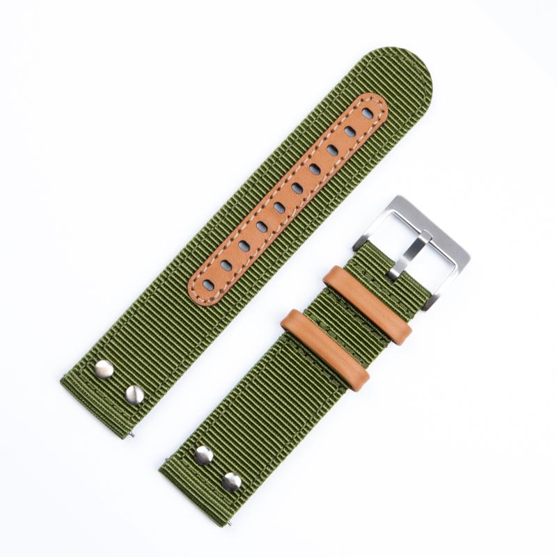 Soft Quality Nylon Rivet 20mm 22mm 24mm Watch Band For Hamilton Khaki Aviation Strap Military Casual Omega Citizen JEEP Sport 20mm