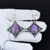 Natürliche Purpurit Edelstein Antike Ohrringe 925 Sterling Silber Ohrringe, Boho Silber Schmuck Ohrhänger, Geschenke zum Geburtstag Geschenke für Sie