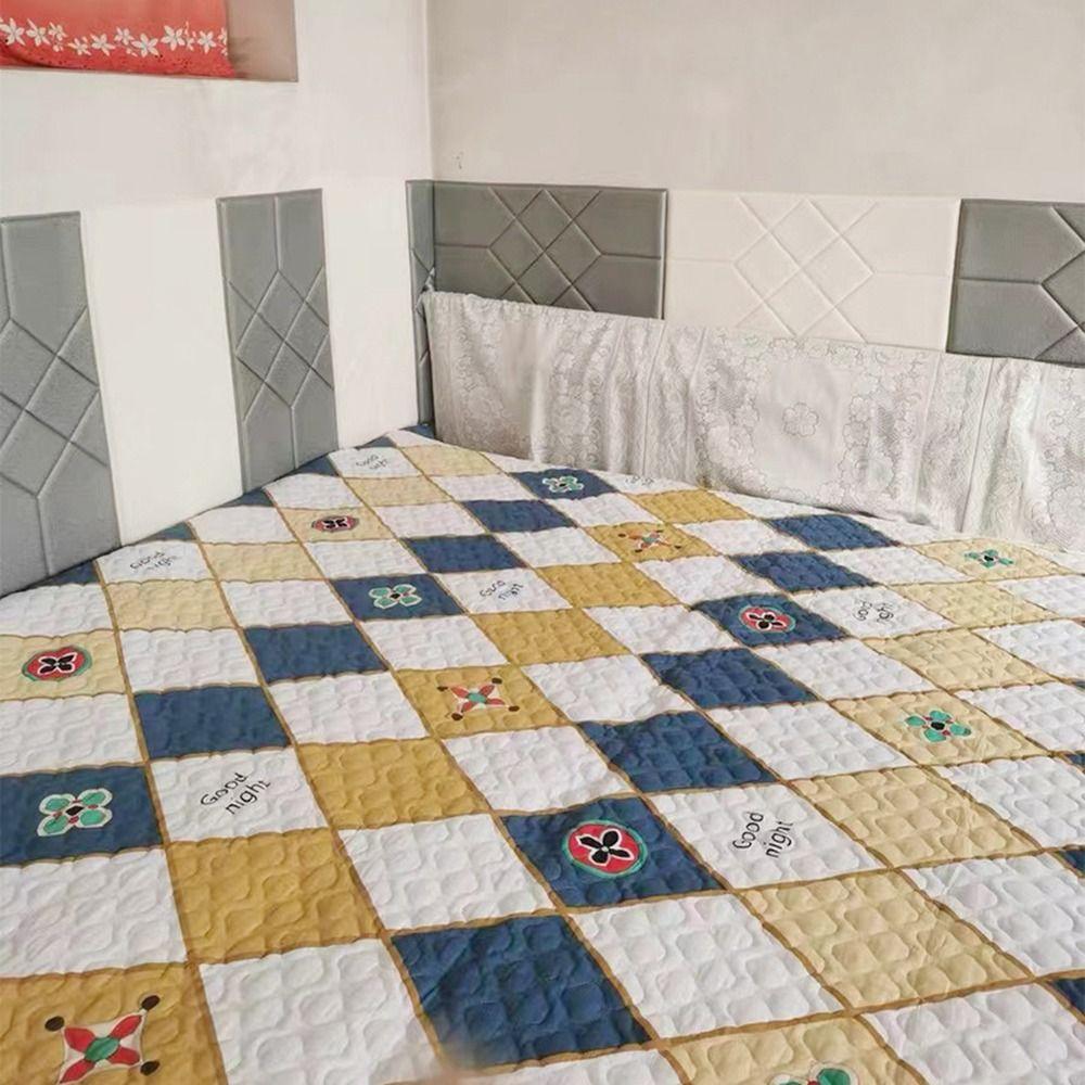 Tatami 3D Wall Stickers Anti-collision Rectangular Wallpaper Waterproof Self-adhesive Headboard Bed Soft Bag