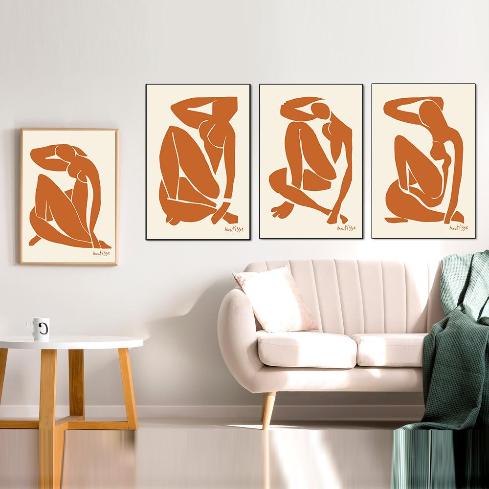 Pósteres de Henri Matisse con desnudos en rosa y azul, arte de pared vintage, pintura en lienzo, imágenes abstractas con cuerpo sexy para decoración de sala de estar