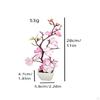 Artificial Plum Blossom Bonsai Pot Desktop Faux Potted Plant for Home