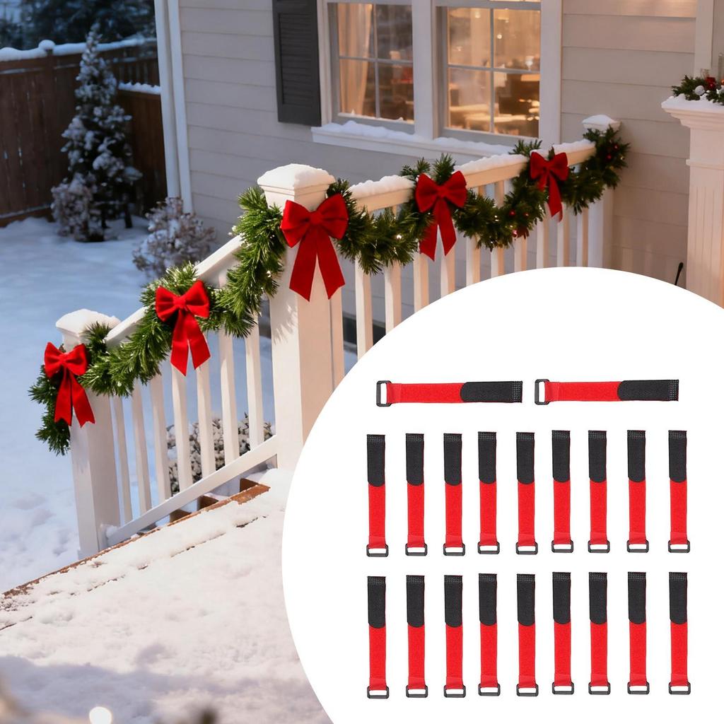 Garland Ties For Banister 20-Pieces Adjustable Decorative Wreath Straps Reusable Christmas Garland Hangers For Railings Fences