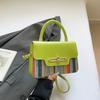 Trendy New Fashion Simple Design Popular Contrasting Colors Casual Shoulder Crossbody Portable Small Square Bag