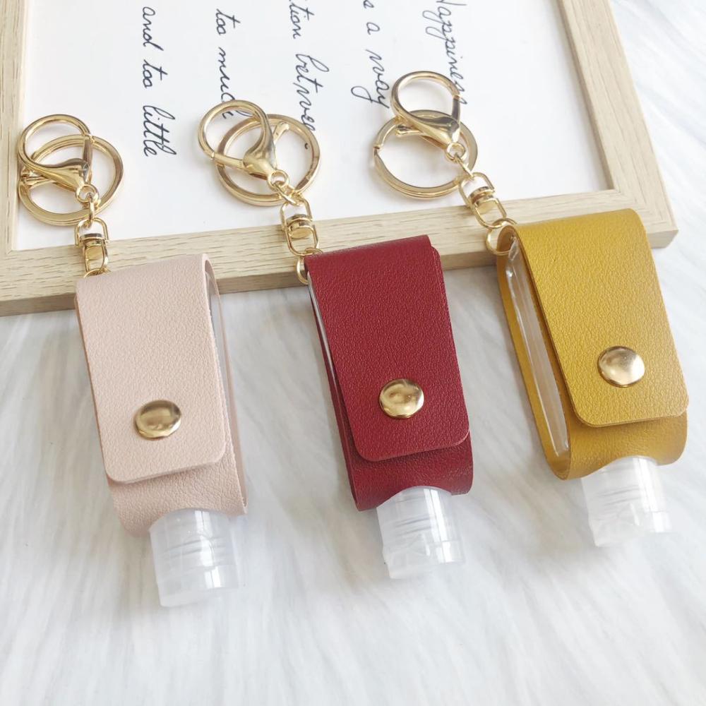 with Bottle Cover Hand Sanitizer Bottles Refillable Bottles with Keychain Holder Cosmetic Container