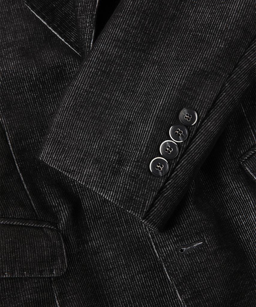Panicale Black Slim Fit Corduroy Jacket
