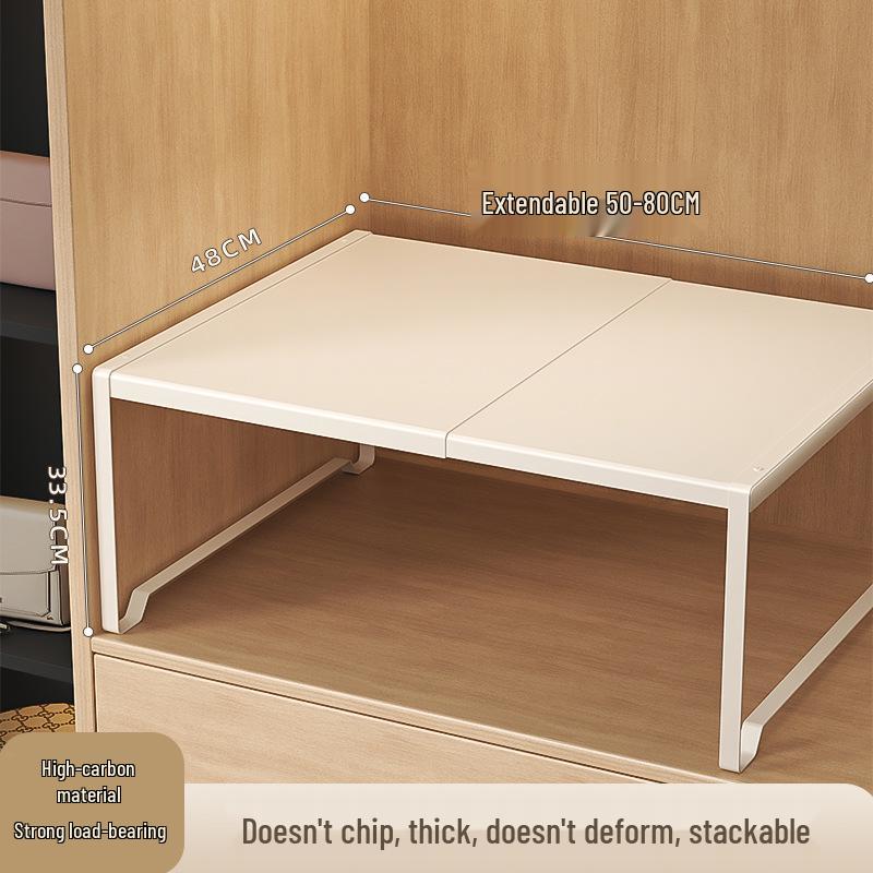 Organizador de Prateleira Retrátil para Guarda-Roupa em Aço Carbono
