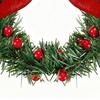 Christmas Mini Wreath Cabinet Window Hanging Decorations with Red Bow and Berry Suitable for Party Home Decoration
