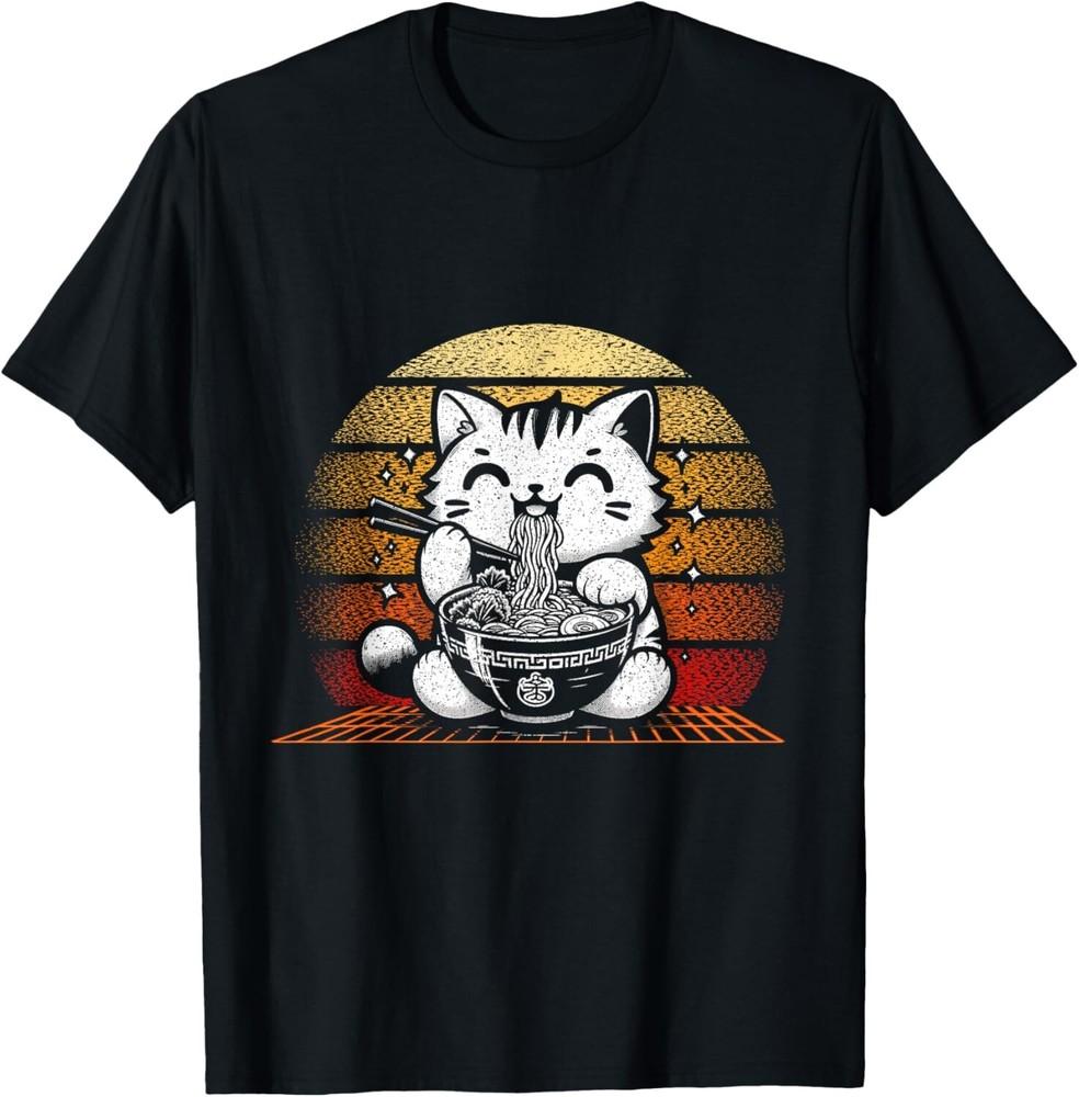 

Cat Eating Ramen Noodles Eater Ramen Food Lovers Gift Unisex T-Shirt L