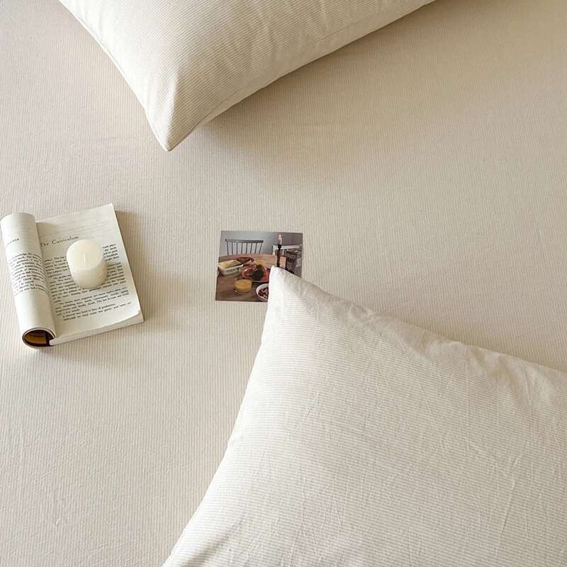Solstice 100% Cotton Pillowcase Set - 2pcs Stripe 48x74cm, Skin-Friendly Funda Almohada Cushion Cover