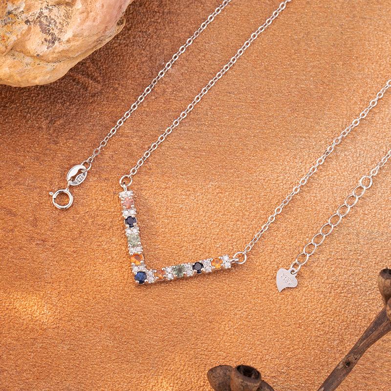 Gioielli Tesoro Colore Argento S925 Collana Zaffiro Naturale Colore Donna Lusso Leggero Senso Premium Xiaohongshu Canali Wechat