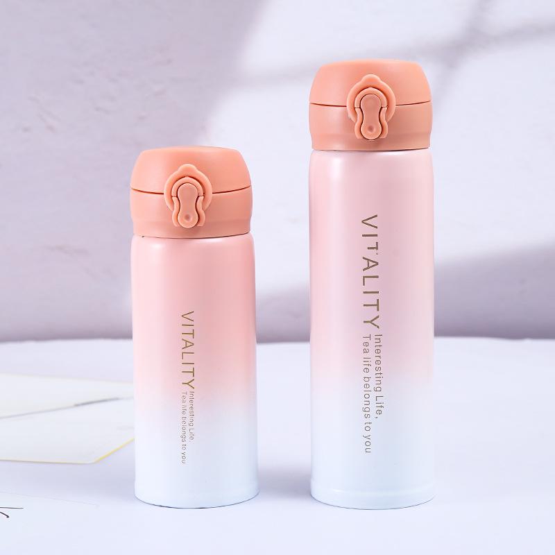 350/500ML Vitality Thermal Mug Portable Cute Stainless Steel Tumbler Bouncing Lid Kids Children Child Small Mini Water Bottle