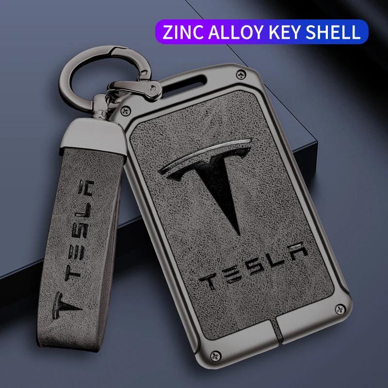 Custodia in Metallo per Chiave Auto Cover Per Tesla Model 3 Model S Model X Model Y Roadster Cybertruck Portachiavi Cardless Portaprotettore Accessori