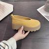 Petites et petites chaussures pour femmes à semelles compensées intérieures 2025 printemps nouvelles chaussures décontractées à enfiler chaussures simples à bouche basse à semelle souple