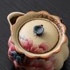 Red Teapot Ceramic Old Retro Style Peony Household High-end Single-person Hand-held Pot Small Tea Maker