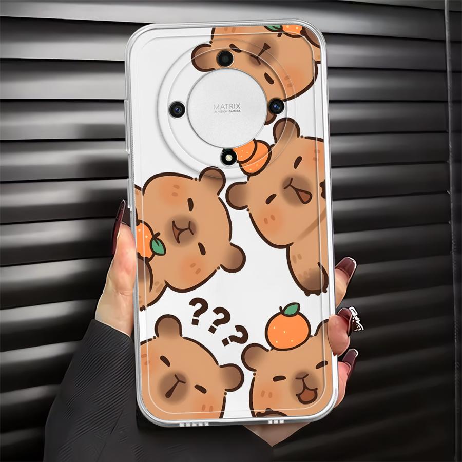 Cartoon Capybara Case for Honor X7b 90 Lite X9a X8a X8b X8 X9b Soft Phone Cover