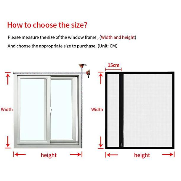 Latest mosquito and insect screen window with side zipper design, self-adhesive and customizable size