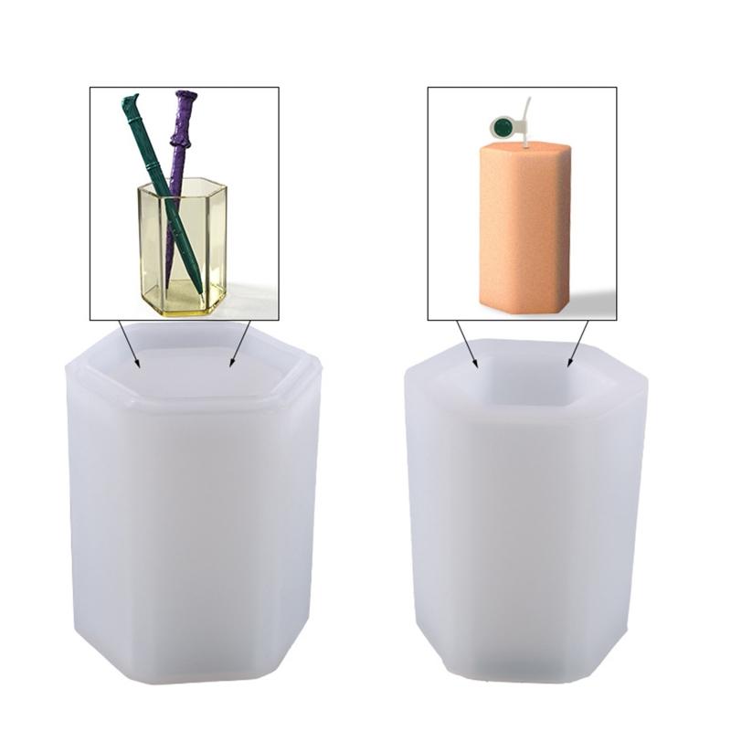 Silicone Resin Mold for Pen Holder Makeup Brushes Container Jewelry Storage DIY Resin Mould Casting Crafts Gift