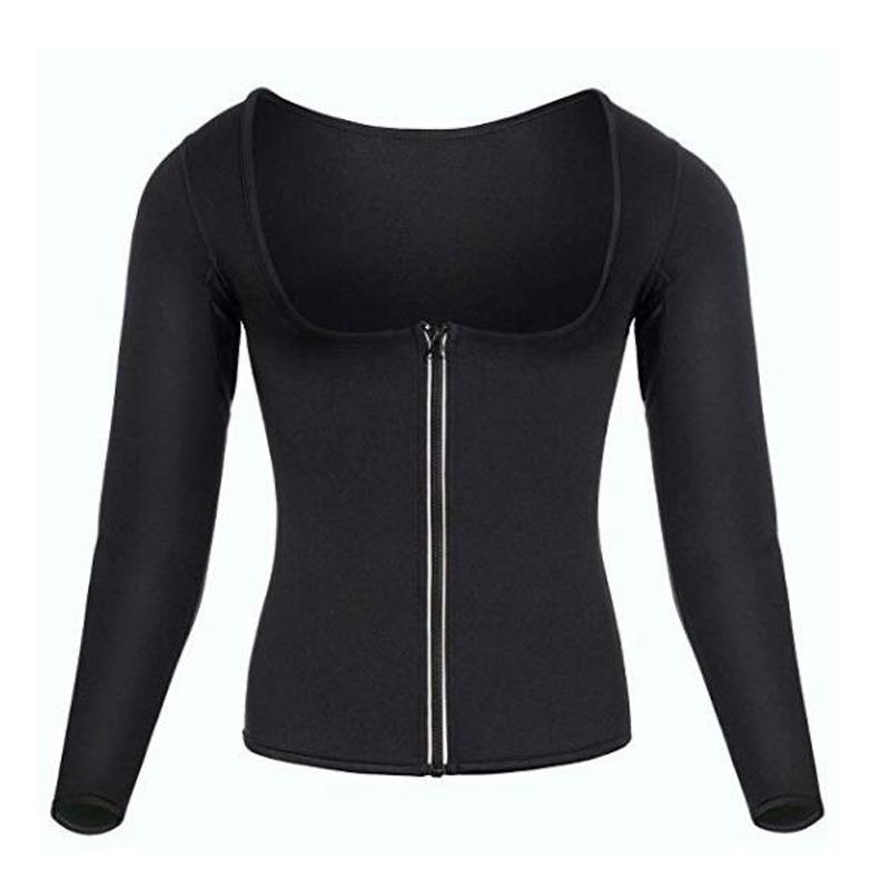 Sudorazione a Maniche Lunghe in Neoprene Modellante Fitness Modellamento del Corpo Trainer Vita Shapewear