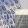 1 Pc 5D Sunflower Nail Stickers Rose Daisy Cherry Blossom Self-adhesive Nail Art Stickers Oil Painting Decorative Sticker